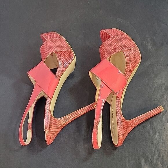 NINE WEST HIGH HEEL STILETTOS STRAPPY ANKLE STRAP OPEN TOE SANDAL - Picture 13 of 14
